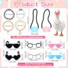 Aysatogc 12PCS 7inch Desk Goose Outfits Mini Porch Goose Accessories with Chain Collar and Sunglasses Fun Clothes Costume Set for Magnetic Goose Statue view 2