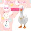 Aysatogc 12PCS 7inch Desk Goose Outfits Mini Porch Goose Accessories with Chain Collar and Sunglasses Fun Clothes Costume Set for Magnetic Goose Statue view 3