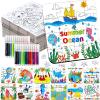 24 Set Summer Crafts for Kids Bulk, Summer Ocean Activities Puzzle with Mermaid Fish Starfish Animal, Camp Beach Arts and Crafts Classroom Gifts, Under the Sea Theme Party Favors, June Coloring Games view 1