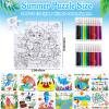 24 Set Summer Crafts for Kids Bulk, Summer Ocean Activities Puzzle with Mermaid Fish Starfish Animal, Camp Beach Arts and Crafts Classroom Gifts, Under the Sea Theme Party Favors, June Coloring Games view 2