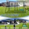 6 in 1 Kids Swing Set for Backyard with Climbing Ladder, Climbing Net, Glider, Hammock Swing, Belt Swing & Basketball Hoop, Heavy Duty Metal Outdoor Swing Set Playground for Kids Garden Yard view 3