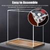 Wooden Base Acrylic Boxes for Display, High Transparency Dustproof Acrylic Case for Countertop, Collectibles Toys Figures Storage Organizer Bins Large(35x20x20cm(14x8x8in)) view 4