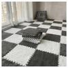 10pcs Fluffy Area Rugs Puzzle Pieces Carpet Plush Bedroom Shop Square Foam Floor Mat Tiles Plush Easy to Clean Soft Fuzzy Climbing Activity Mat(Gray+White,15 pcs) view 1
