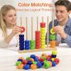 2026 Trendy Color Matching Stacking Puzzle Game - Fast Pattern Challenge Ring Stack Puzzle for 2 Players - Competitive Tabletop Brain Teaser for Family Game Night (2 Packs) view 4