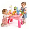 Kids Sand Water Table 4-in-1 Kitchen Sink Toy with Electric Water Pump, Faucet, Play Food Accessories & Fishing Set, for Boys & Girls Age 3+ (Pink-Cloud) view 1