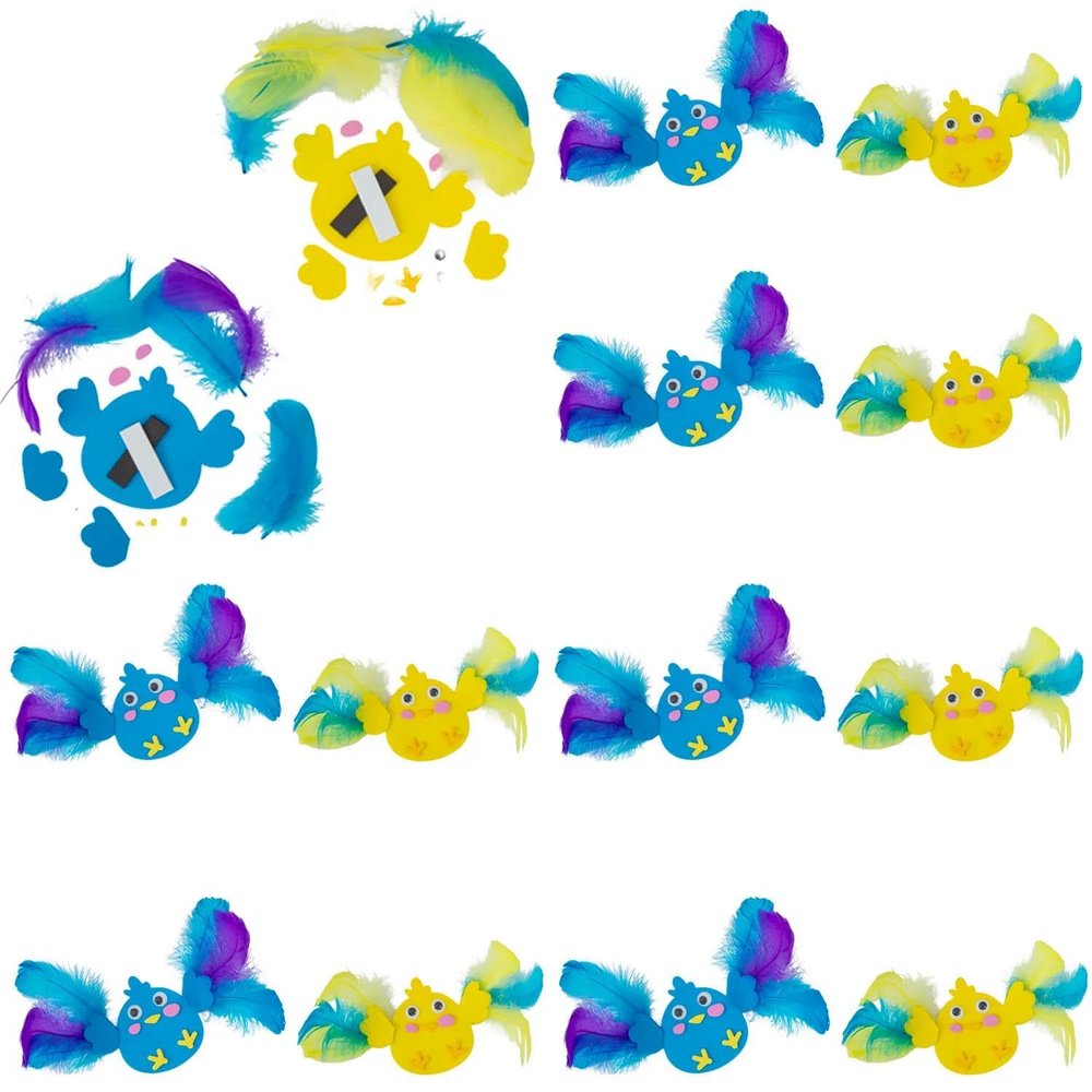 Fun Express 4 1/2" x 3 1/4" Easter Whimsy Chick Magnet Craft Kits - Makes 12