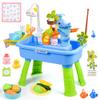 4-in-1 Kids Sand Water Table Kitchen Sink Play Toy Blue Cloud view 2