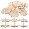 FRCOLOR 18pcs Wooden Gyro Set for DIY Painting Unfinished Tops Portable Wood Spinning Tops Creative Craft Materials for Preschool and Home Play view 1