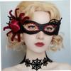 BESTonZON Halloween Spider Flower Mask for Women, Venetian Lace with Rhinestones, Halloween Dress up Party Prop for Carnival and Costume Ball view 4