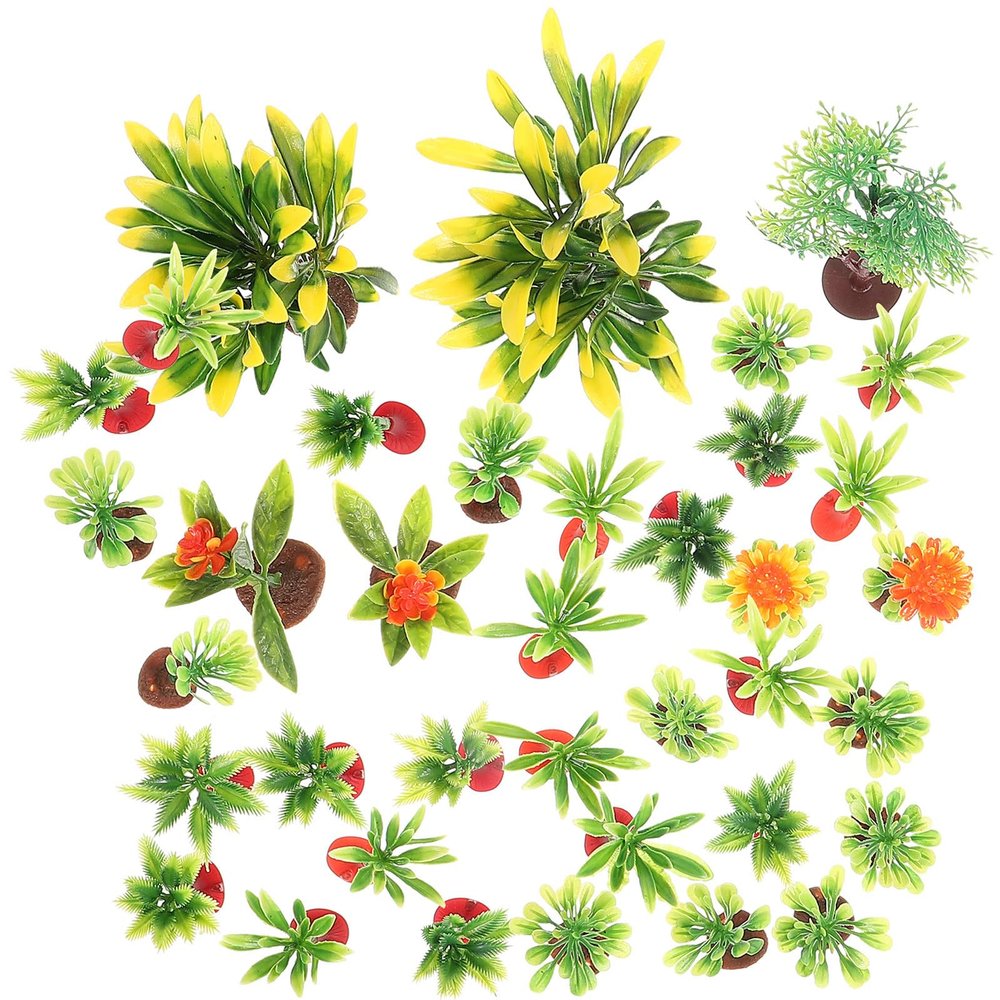 Operitacx 37pcs Sand Table DIY Model Set with Realistic Artificial Trees, Mini Plants, and Flowers for Fairy Garden and Diorama Scenery