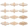 IMIKEYA 18pcs Wooden Gyro Unfinished DIY Painting Spinning Tops Set Creative Educational for Preschool Craft Activity view 1