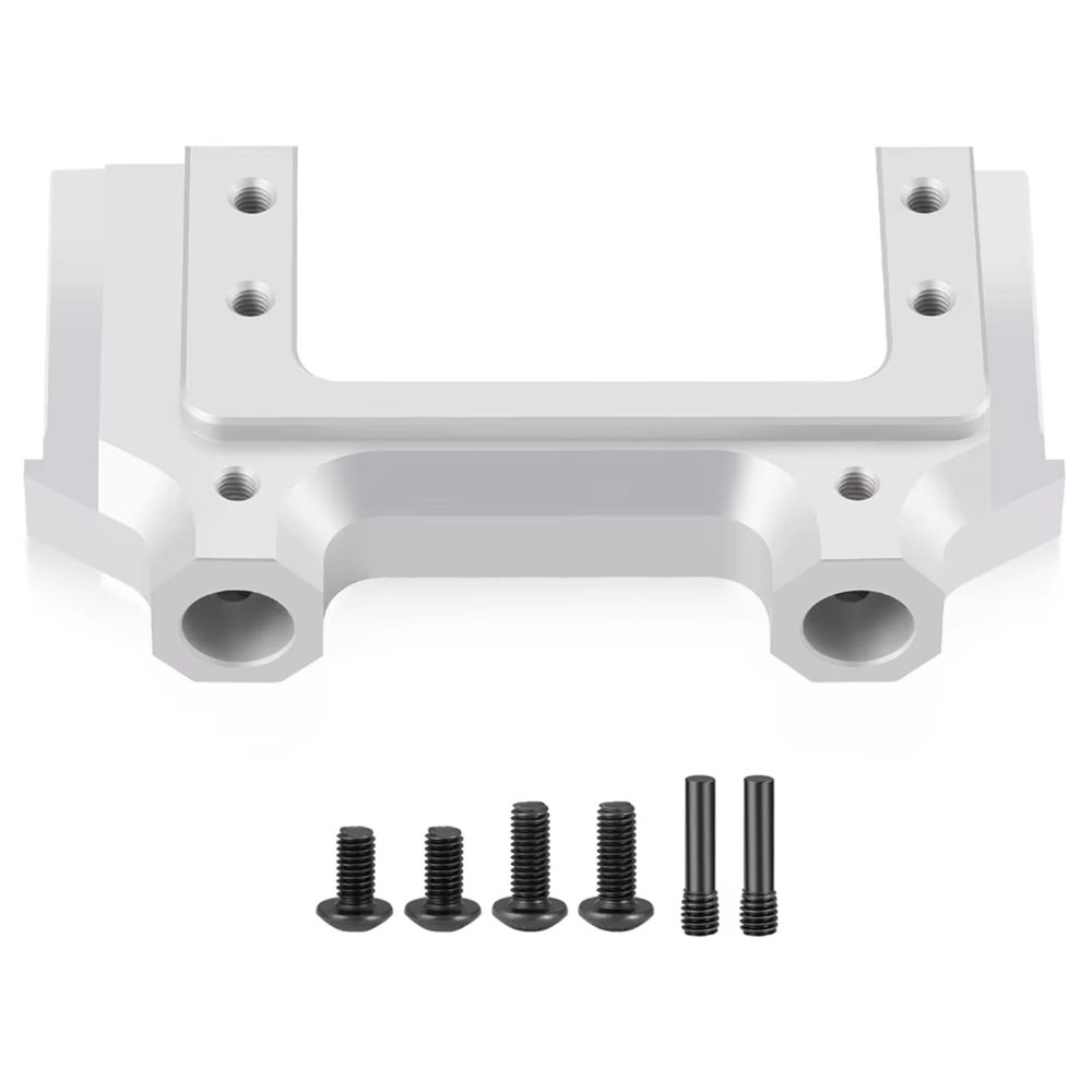 Compatible with Axial for SCX10 for Wrangler II 90046 90047 1/10 RC Crawler Car Upgrade Parts for Chassis Rails Servo Mount RC Car Accessories(Silver)