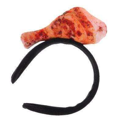 ARTIBETTER Funny Simulation Fried Chicken Leg Headband Thanksgiving Turkey Leg Hairpiece Party Favors Cosplay Headwear for Adults