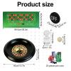 Goroovr Casino Night Complete Game Set Include 16'' Green Roulette Wheel 35" X 16" Rubber Tabletop Layout Mat, 100 Chips Dealer Button Win Marker Casino Game Sets Gift Ideas view 2