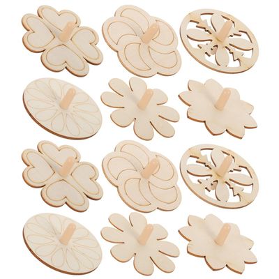 JOINPAYA 18pcs Wooden Gyro DIY Painting Spinning Tops Set Unfinished Wooden Gyro Craft for Creative Play and Classroom Art Projects