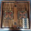 3-in-1 Backgammon, Chess & Checkers Set Handmade Solid Wood Inlaid Game Board Premium Luxury Gift for Men, Dad or Husband view 2
