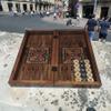3-in-1 Backgammon, Chess & Checkers Set Handmade Solid Wood Inlaid Game Board Premium Luxury Gift for Men, Dad or Husband view 4