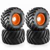 4pcs 135mm 1/10 Scale Tires and Wheels with 12mm Hex Compatible with Kyosho, HIMOTO, and Similar RC Models(Orange) view 1