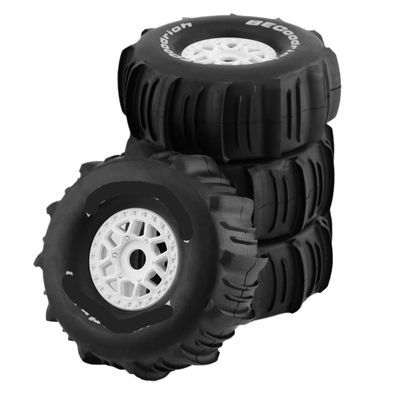 1/7 1/8 Scale RC Off-Road Tires and Wheels 140mm OD with 17mm Hex Compatible with UDR, Mojave, YK4072/4073, YKDF7, TB7 and Similar RC Short Course Trucks(4pcs White)