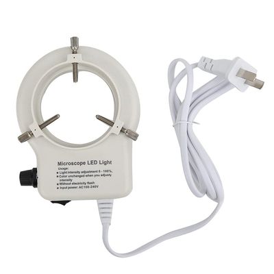 56 LED Microscope Ring Light Compatible with Stereo Microscopes and Industrial Cameras - Adjustable Shadowless for Uniform 360 Degree Lighting - Plastic Material - White Light