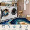 Blue Gold Marble Rug - Neutral Modern 3x5 Rugs for Bedroom Living Room Low Pile Indoor Washable Abstract Aesthetic Door Mat Non-Slip Floor Carpet Pet & Kid Friendly Room Decor for Boys Girls V116 view 2