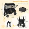 ELEMARA Stroller Wagon, 2 Seat Stroller for 2 Kids, Premium All Terrain Stroller for Kids w/Removable Canopy, Adjustable Push/Pull Handle, Large Storage Bag, Black view 2