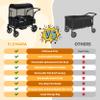 ELEMARA Stroller Wagon, 2 Seat Stroller for 2 Kids, Premium All Terrain Stroller for Kids w/Removable Canopy, Adjustable Push/Pull Handle, Large Storage Bag, Black view 3