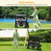 ELEMARA Stroller Wagon, 2 Seat Stroller for 2 Kids, Premium All Terrain Stroller for Kids w/Removable Canopy, Adjustable Push/Pull Handle, Large Storage Bag, Black view 4
