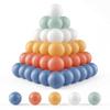 Ball Pit Balls 50 Pack, Non-Phthalate, BPA-Free, Non-Toxic, 2.2 Inch Crush Proof Play Balls, Shimmer Blue, Deep Orange Pink, Khaki, Pearl Green, Milky White view 1