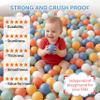 Ball Pit Balls 50 Pack, Non-Phthalate, BPA-Free, Non-Toxic, 2.2 Inch Crush Proof Play Balls, Shimmer Blue, Deep Orange Pink, Khaki, Pearl Green, Milky White view 3