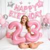 32PCS Pink and Silver Balloons, Number 23 Balloons, Pink Happy Birthday Balloons Banner Mylar Foil Letters, Birthday Decorations with Star Balloons, 23th Birthday Decorations for Women Men view 4