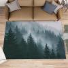 Forest Rug for Kids Room, Misty Forest Rug 5x6, Natural Scenery Bedroom Rugs Washable & Non Slip Carpet for Home Decor view 1