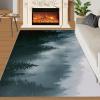 Forest Rug for Kids Room, Misty Forest Rug 5x6, Natural Scenery Bedroom Rugs Washable & Non Slip Carpet for Home Decor view 2