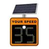 24" Solar Powered Radar Speed Display Sign | LED Digital Speed Limit Indicator | Flashing Radar Feedback Sign | Aluminum Road Warning Board with 3-Digit Display view 1