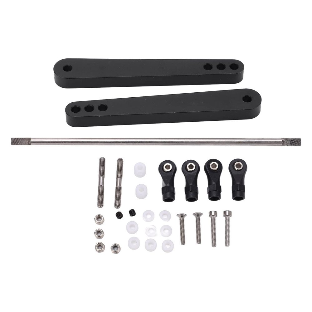 Aluminum Alloy Anti Roll Bar Set, Anti Tilt Rod Balancing Pole for Axial Wraith RR10 1/10 RC Car, Steel Sway Bar with Multiple Mounting Holes for Tuning Suspension Articulation (Black)