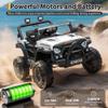 12V Kids Electric Vehicle Ride on Car with 2.4G Parent Remote, Safety Locking Doors, 3-Point Harness, LED Lights, Bluetooth & Spring Suspension-Electric Toy Car for Toddlers 3-5 Years, White view 3
