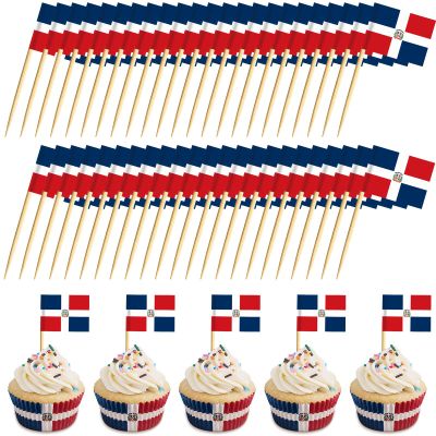 Domensi 500 Pcs Dominican Republic Toothpick Flag Dominican Party Decor