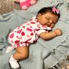 Anano Black Reborn Baby Dolls Vinyl Full Body Girl, 20 in Full Vinyl Baby Doll, Realistic Babys Doll African American Biracial Girl, Black Reborn Dolls with Accessories view 2