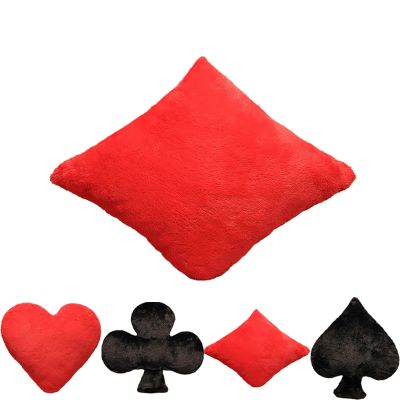 Soft Casino Themed Throw Pillow, Funny Poker Plush Pillow, 22.8x17.7in Casino Idea Decorations, Realistic Playing Card Heart-Shaped Pillows, for Couch Chair Bed Decorations (Diamonds)
