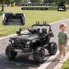 12V Kids Electric Vehicle Ride on Car with 2.4G Parent Remote, Safety Locking Doors, 3-Point Harness, LED Lights, Bluetooth & Spring Suspension-Electric Toy Car for Toddlers 3-5 Years, Black view 3