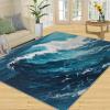 Waves Rugs for Boys Room, Ocean Area Rug 4x5, Waves Ocean Oil Painting Outdoor Rug Washable & Non Slip Carpet for Home Decor view 3
