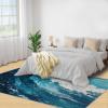 Waves Rugs for Boys Room, Ocean Area Rug 4x5, Waves Ocean Oil Painting Outdoor Rug Washable & Non Slip Carpet for Home Decor view 4