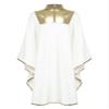 JEATHA Kids Boys Batwing Sleeve Metallic Praise Dance Costume Judge Robe Choir Church Liturgical Worship Gown White 14 Years view 1