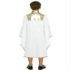 JEATHA Kids Boys Batwing Sleeve Metallic Praise Dance Costume Judge Robe Choir Church Liturgical Worship Gown White 14 Years view 3