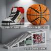 2026 Basketball with Sport Sneaker Micro Building Block Set, 3D Realistic Basketball Luminous Red-black Shoe Crystal Stand STEM Bricks, DIY Educational Ball Birthday Day Gift for Teen, Adult(3091PCS) view 3