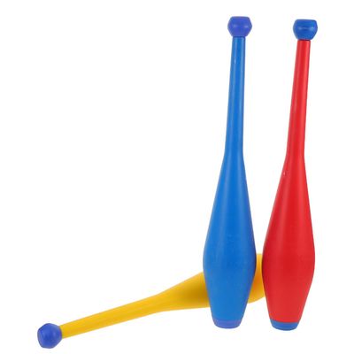 Abaodam 3pcs Professional Juggling Sticks Set for Adults, Lightweight Acrobatic Stage Props with Grip Handles, Colorful Red Blue Yellow Circus Juggling Equipment for Performance