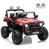 12V Kids Electric Vehicle Ride on Car with 2.4G Parent Remote, Safety Locking Doors, 3-Point Harness, LED Lights, Bluetooth & Spring Suspension-Electric Toy Car for Toddlers 3-5 Years, red view 1