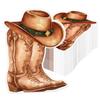 100 Pcs Western Cowboy Napkins, Wild West Boot Hat Cowboy Birthday Party Napkins for Western Party Decorations Rodeo Birthday Supplies,11 x 12 in, 28 x 32 cm view 1
