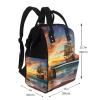 FHEDVBN pirate ship in the sunset Diaper Bag Backpack for Women Multifunction Waterproof Mummy Backpacks for Mom Dad, Large Capacity Nappy Bag with Changing Pad Casual Daypack Travel Bags view 2