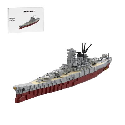 AxiomBricks 1/470 Scale WWII Japanese Battleship Building Set, British Rodney Battleship Building Blocks Set, Collection for Military Enthusiast and Adult (1910PCS)
